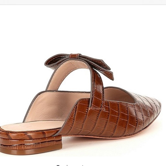 AD & DAUGHTERS Jemma Croc Embossed Leather Mules. - Picture 2 of 11